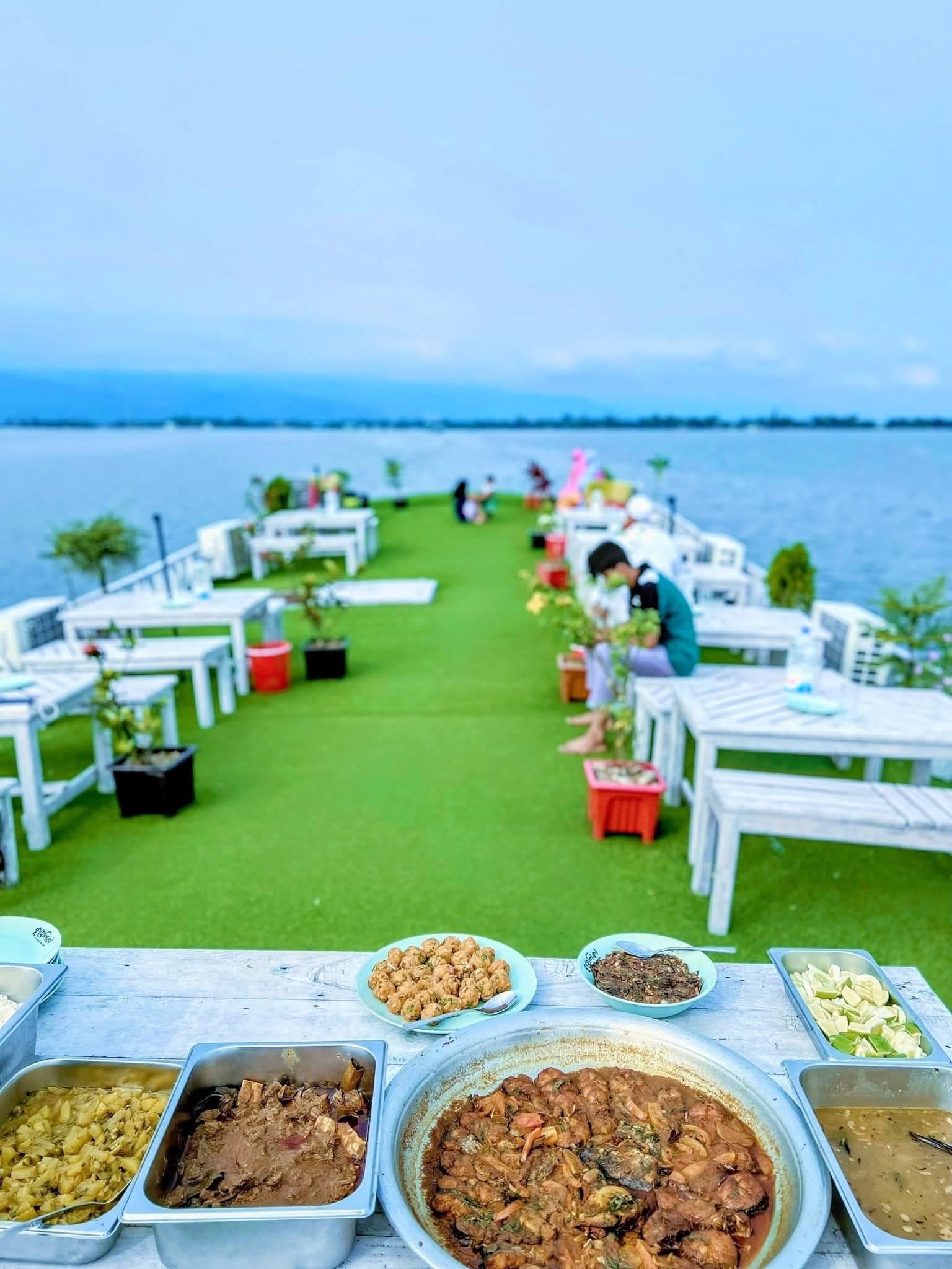 Rooftop dining setup